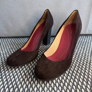 Kate Spade Brown Suede Pumps | Size 10 | Block Heel | Classic Style